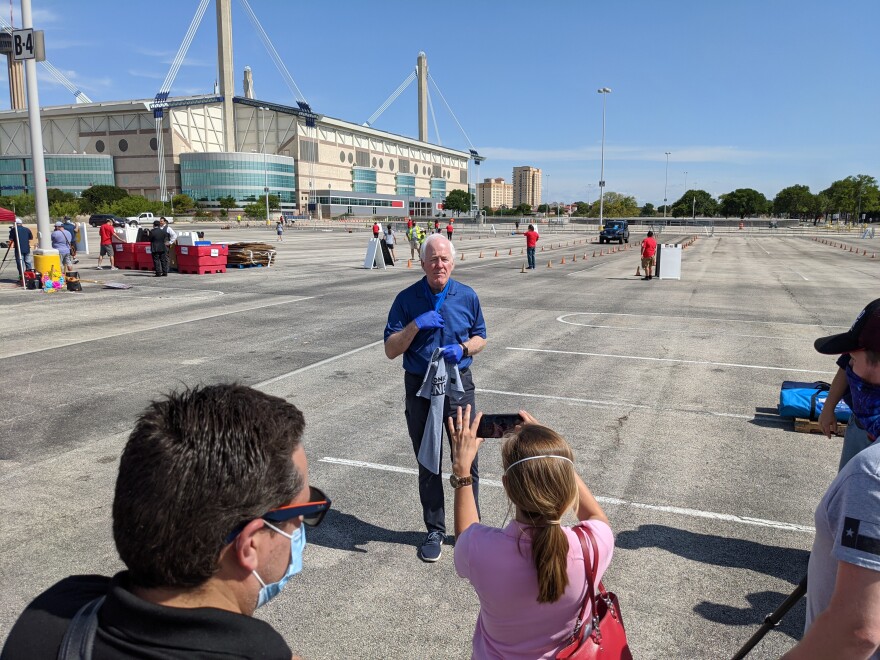 Sen. John Cornyn makes an appearance at the San Antonio Food Bank.