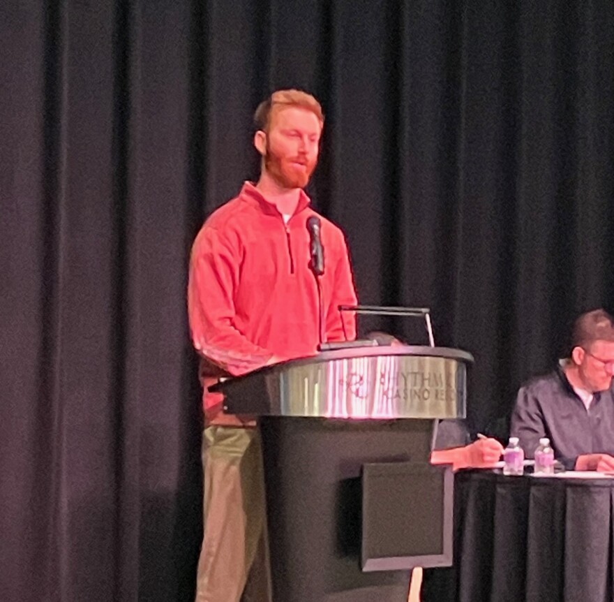 Sam Honold of CIPCO spoke about the plant emissions at Monday's IUC meeting.