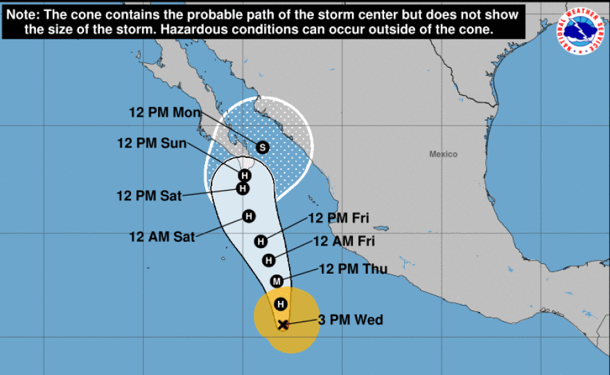 Hurricane Norma may move onto the mid-Pacific coastline of Mexico by early next week