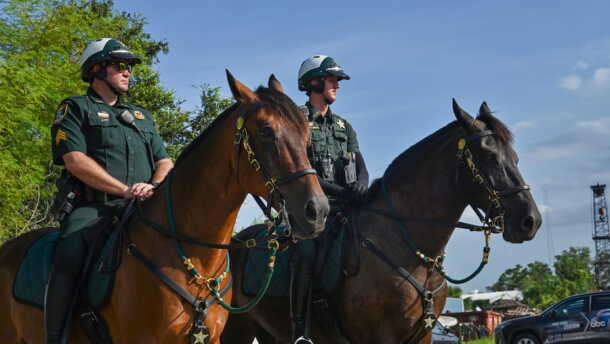 Two Sarasota County Sheriff's deputies on horseback. | Photo courtesy of Sarasota County