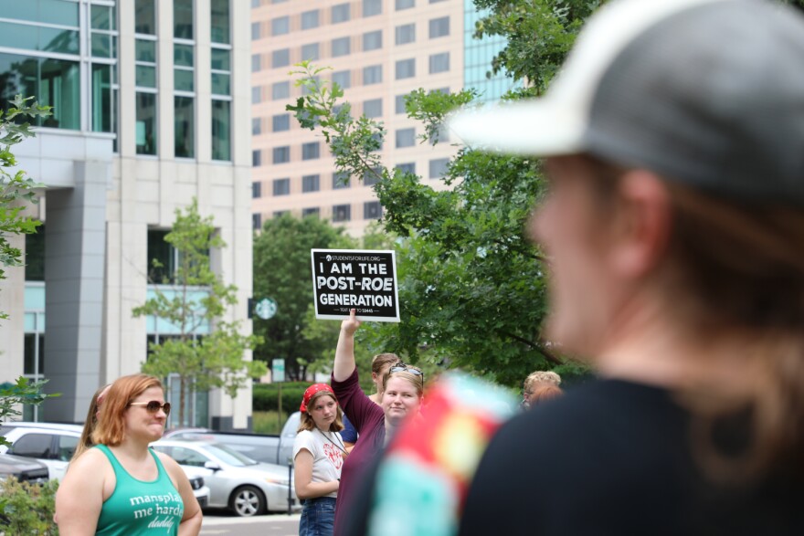 Abortion-rights advocates and anti-abortion protesters faced off in front of the Indiana Statehouse after the 2022 U.S. Supreme Court decision to overturn Roe v. Wade.