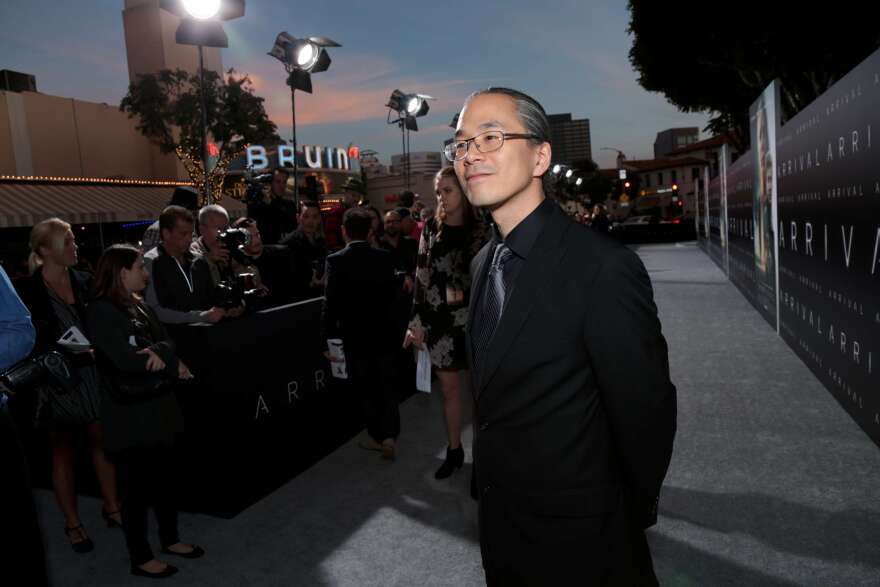 Chiang arrives at the Los Angeles premiere of <em>Arrival</em> on Nov. 6, 2016.