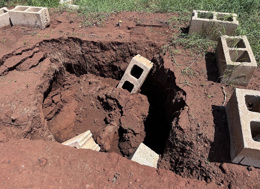 Maui County says other cemeteries experienced some soil sinking after recent heavy rains but the impacts were not as severe as at Kapa'akea Cemetery, pictured here.