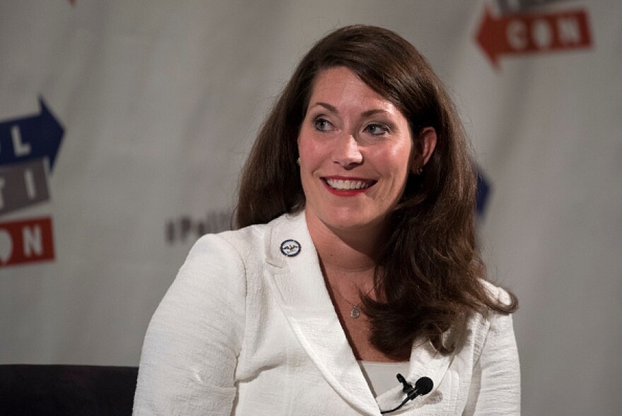 Alison Lundergan Grimes during Politicon at the Pasadena Convention Center in Pasadena, California, on July 29, 2017. Politicon is a bipartisan convention that mixes politics, comedy and entertainment.