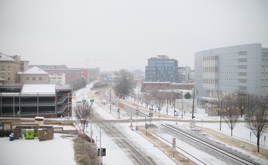 Snow and ice blanketed Durham and central North Carolina on Saturday, January 25, 2026.