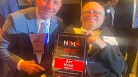 Art Hains poses with his award at the NSMA awards held in Greensboro, North Carolina