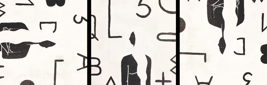 Ash Casper, <em>Oriented</em>, acrylic paint and encaustic wax, 8 inches by 8 inches; 2016.