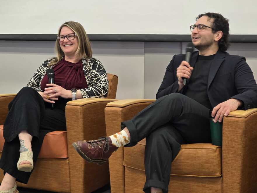 Assistant Professor of Environmental Health, Northeastern University, Julia Varshavsky and Climate Reporter, Mara Hoplamazian served on a panel centered on community resilience.