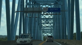The "Ohio Find It Here" sign welcomes people on the William S. Ritchie Jr. Bridge, also known as the Ravenswood Bridge, on the border with West Virginia.