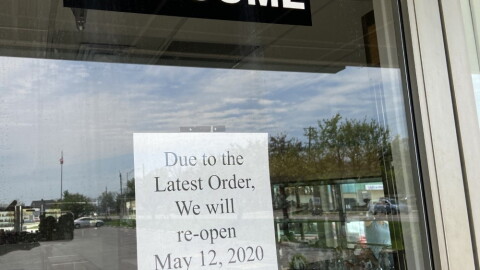 A closed sign on a store in Westerville