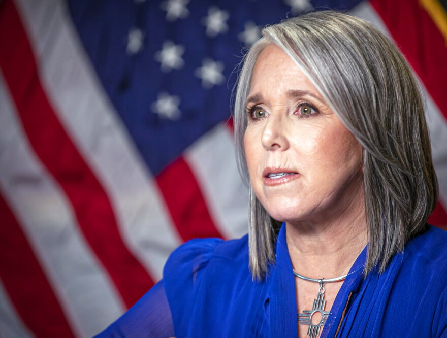 FILE - New Mexico Gov. Michelle Lujan Grisham. (Jim Weber/Santa Fe New Mexican via AP, Pool, File)