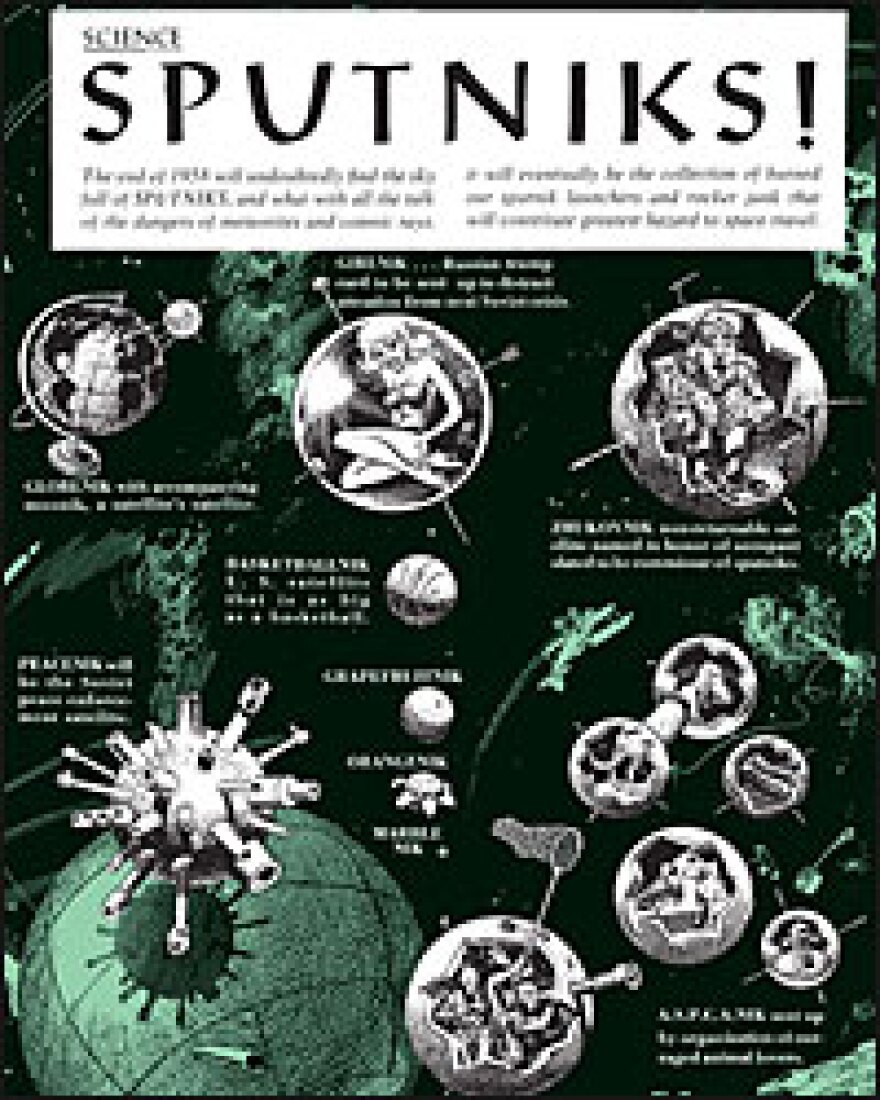 The editors of <em>Humbug</em> theorized about additional orbiters that might join Sputnik — including "Peacenik," "Grapefruitnik" and "ASPCA-nik."