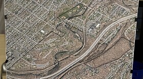 Aerial map of Nay Aug Park in Scranton and the surrounding neighborhood.