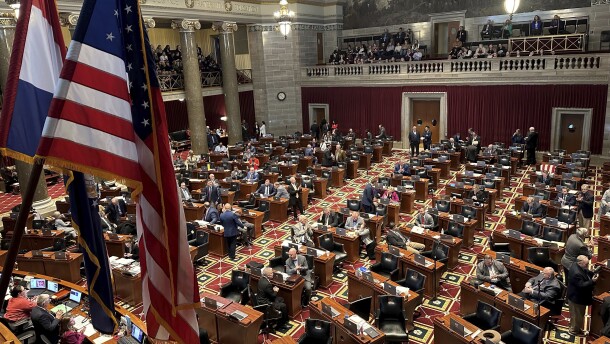 The Missouri House debates legislation, Wednesday, Feb. 28, 2024, at the state Capitol in Jefferson City, Mo.Missouri residents could see a roughly $138 million tax break under legislation passed Thursday, Feb. 29, by the House in an attempt to offset a recent surge in local tax collections caused by higher vehicle values. (AP Photo/David A. Lieb)