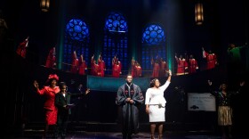 Loretta Devine, Cameron McCrae, Akron Lanier Watson , Amber Riley, and the cast of the Alliance Theatre ’ s world premiere musical, THE PREACHER ’ S WIFE