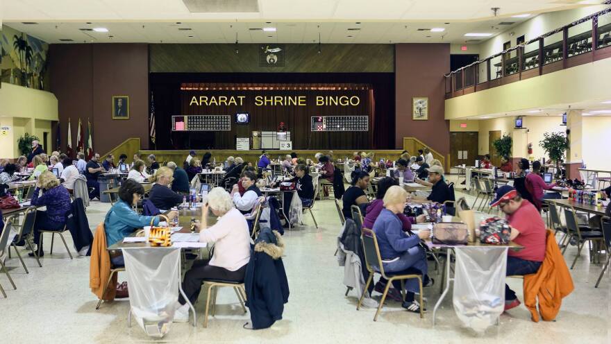 The Ararat Shrine in Kansas City, Missouri, holds bingo every Thursday. Manager Larry Adolphsen says the median age of his bingo workers is 72. 