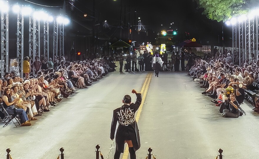 Photo from "Runway Rasquachic," hosted on the streets of San Antonio's historically Latino Westside.
