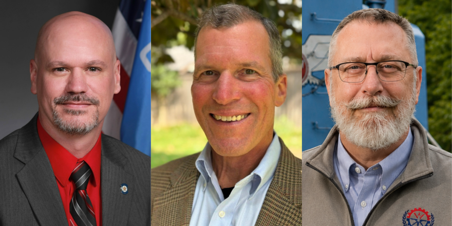 From left to right: Republican Kevin West, Libertarian Mike Hall and Democrat Kevin Dawson are competing to be the next Oklahoma Labor Commissioner. 