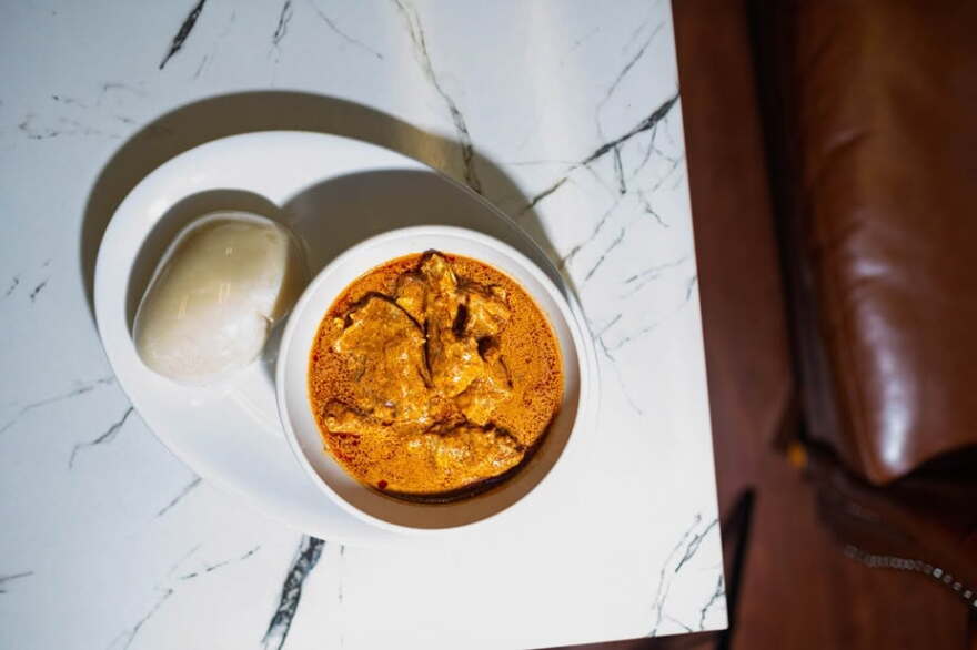 At Teetasty Foods on Southwest Trafficway, this stew is served with fufu, a soft, starchy dough from west and central Africa.