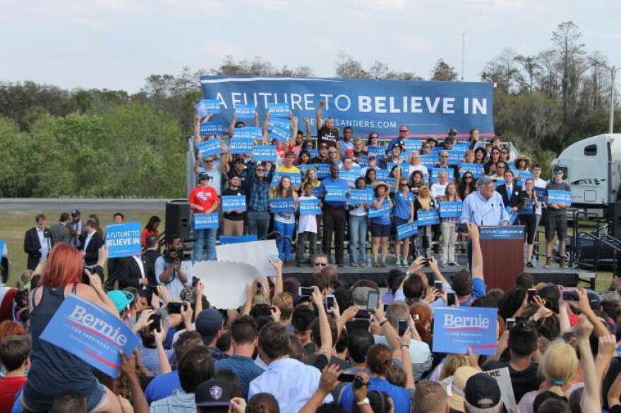 Sen. Bernie Sanders held a rally in Kissimmee during his 2016 campaign. He's canceled  Florida events ahead of the primary this time around because of the coronavirus pandemic. Photo: Matthew Peddie WMFE