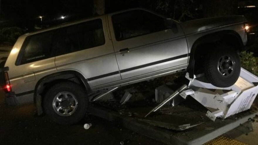 A ballot drop box made by Laserfab survived after an SUV plowed into it last year, the company says.