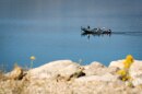 An angler fishing on Steinaker Reservoir, north of Vernal, Utah, Oct. 2, 2025