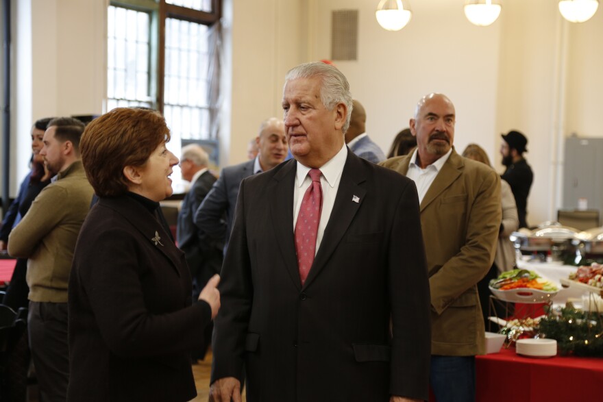 Albany Mayor Kathy Sheehan with former Albany Mayor Gerald Jennings