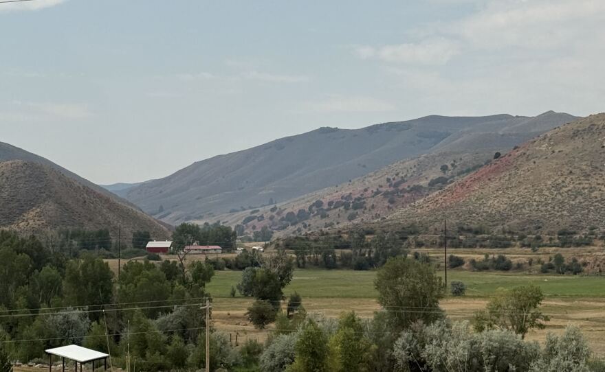 Red stains from retardant dropped on Franklyn Canyon as part of the Aug. 9 Rocky Canyon Fire barrier efforts.