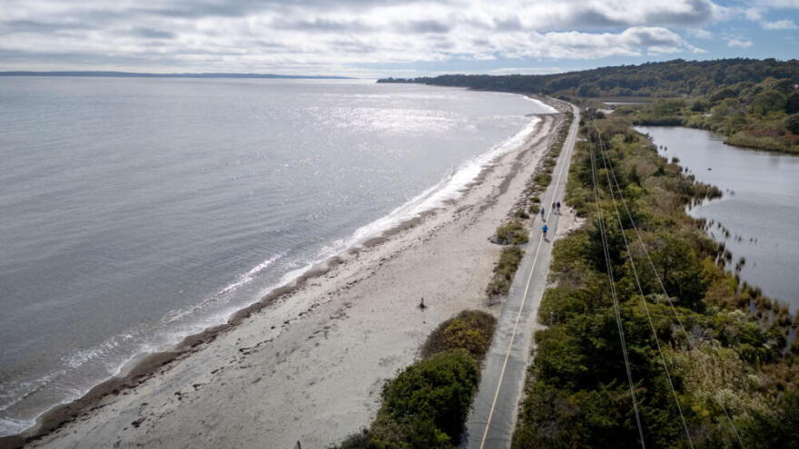 The Shining Sea bikeway that runs through Falmouth near the Green House Retreat. (Robin Lubbock/WBUR)