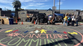 The Berkeley Homeless Union held a press conference at the 8th and Harrison encampment on Tuesday.