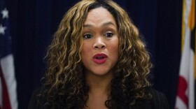 FILE - Marilyn Mosby, Maryland state attorney for Baltimore, speaks during a news conference pertaining to a case against Adnan Syed, Oct. 11, 2022, in Baltimore. (AP Photo/Julio Cortez, File)