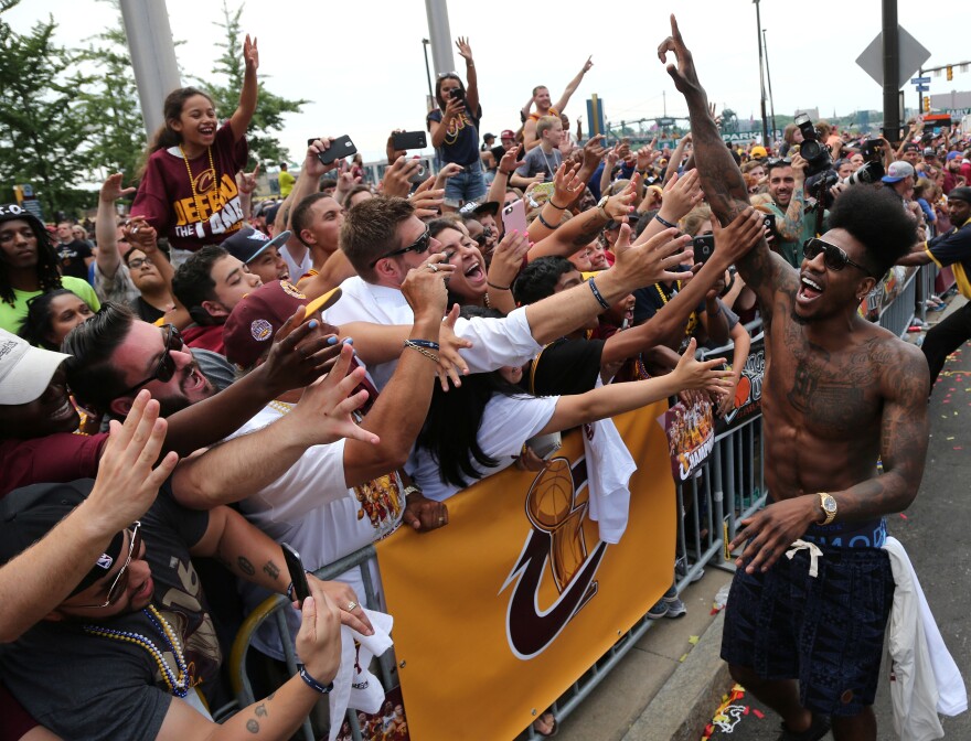 Cleveland Cavaliers guard Iman Shumpert whipped up the crowd on Wednesday.