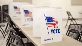 A polling location in Jefferson City the morning of Aug. 6 (Annelise Hanshaw/Missouri Independent)