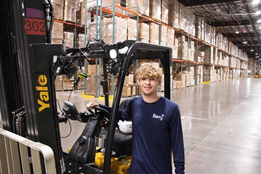 Braxton Holmes, 16, is a Central High School student. He appreciates the hands-on, in person approach to this program, and says he might pursue forklift certification when he's able.
