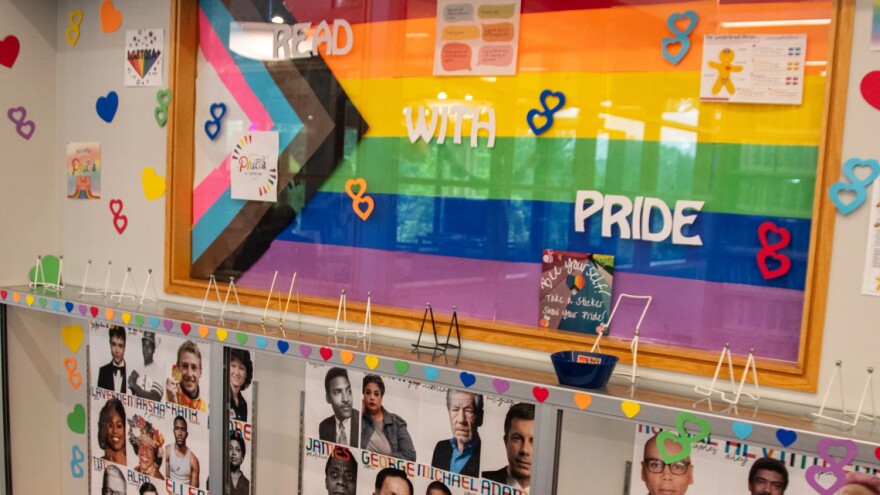 The book display for Pride Month was empty Friday afternoon after patrons checked out all the books in a show of support for the Peabody Public Library's staff.