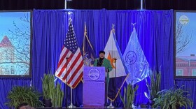 Syracuse Mayor Sharon Owens delivers her first State of the City address at Nottingham High School Thursday, January 29 2026.