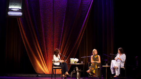 NHPR's Rebecca Lavoie interviews Jenna Bush Hager and Shannon Garvey at the Seacoast Lit. Fest in The Music Hall in Portsmouth NH.