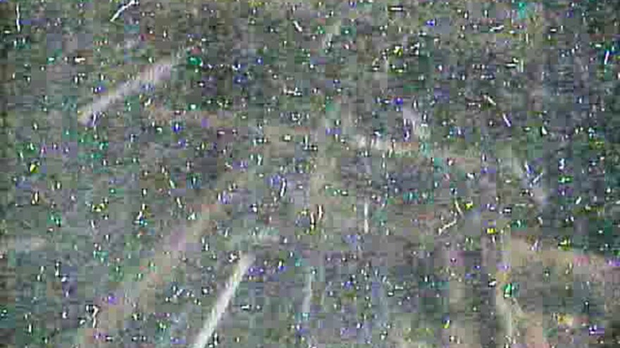 This photo taken by a remote-controlled endoscope shows structures assumed to be piping inside the containment vessel of the No. 2 reactor at the Fukushima nuclear power plant.