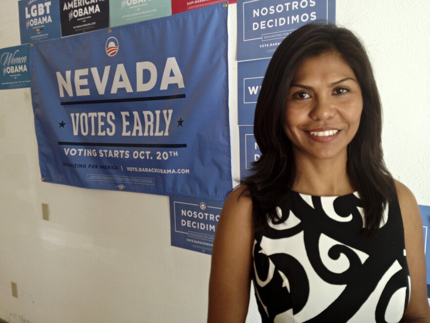 Adriana Ortiz, a Latino outreach volunteer for President Obama, in Las Vegas.