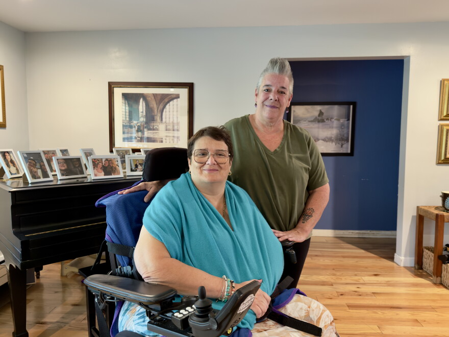 at Rodriquez's home in Buffalo, New York on September 21, 2026. Rodriquez, a Consumer Directed Personal Assistance Program (CDPAP) consumer is supportive of Eaton, her worker and friend, taking part in 1199 SEIU's unionization efforts.