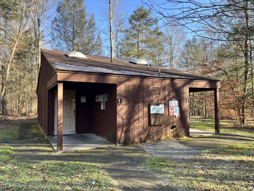 One of three restroom facilities at Lackawanna State Park that will be torn down and replaced.