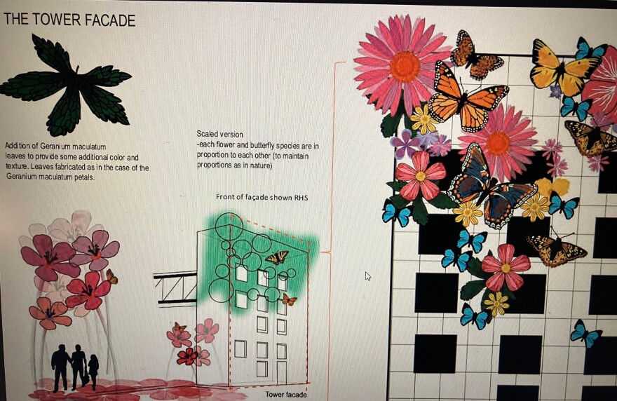 Skunk Control renderings for the new "Tapestry" art installation for downtown Moline.