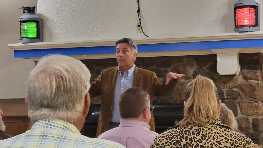 Amherst Republican Committee Treasurer Eugene Sibick introduces New York Citizens Audit at the American Legion hall in Amherst Sept. 26, 2022.