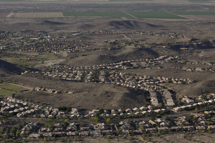 A southbound view of new development in Ahwatukee, part of the Phoenix metro area.