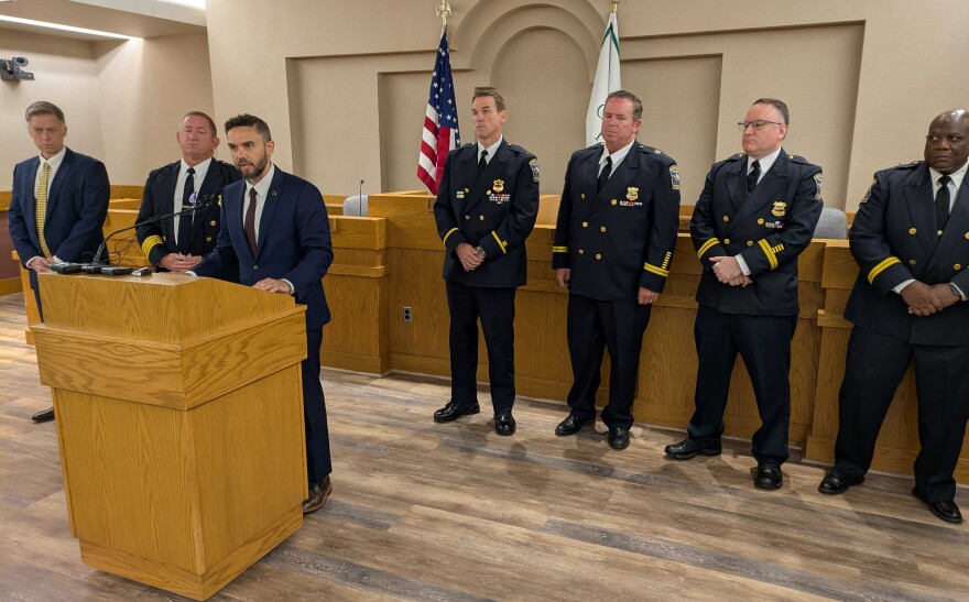 Cleveland Heights Mayor Kahlil Seren, joined by police leadership, announcing the results of the Ohio Attorney General's investigation into the 2024 police shooting of 18-year-old Christian Tyson Thomas on July 21, 2025.