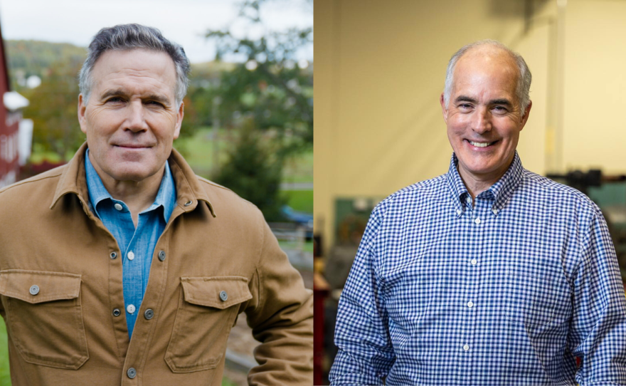 U.S. Senate candidates Dave McCormick, left, and Bob Casey, right.
