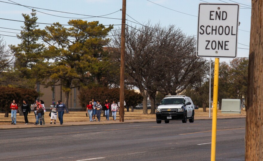 While Lubbock ISD Superintendent Dr. Kathy Rollo warned parents and students of the consequences issued by the Texas Education Agency, Lubbock ISD Police still followed beside the students as they marched without incident.