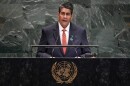 Palau President Surangel S. Whipps addresses the 80th session of the United Nations General Assembly, Thursday, Sept. 25, 2025. (AP Photo/Richard Drew)