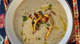 Roasted mushroom soup. (Kathy Gunst/Here & Now)