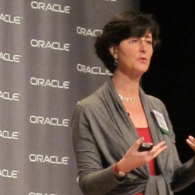 Ruth Halpern speaks at the tech company Oracle.